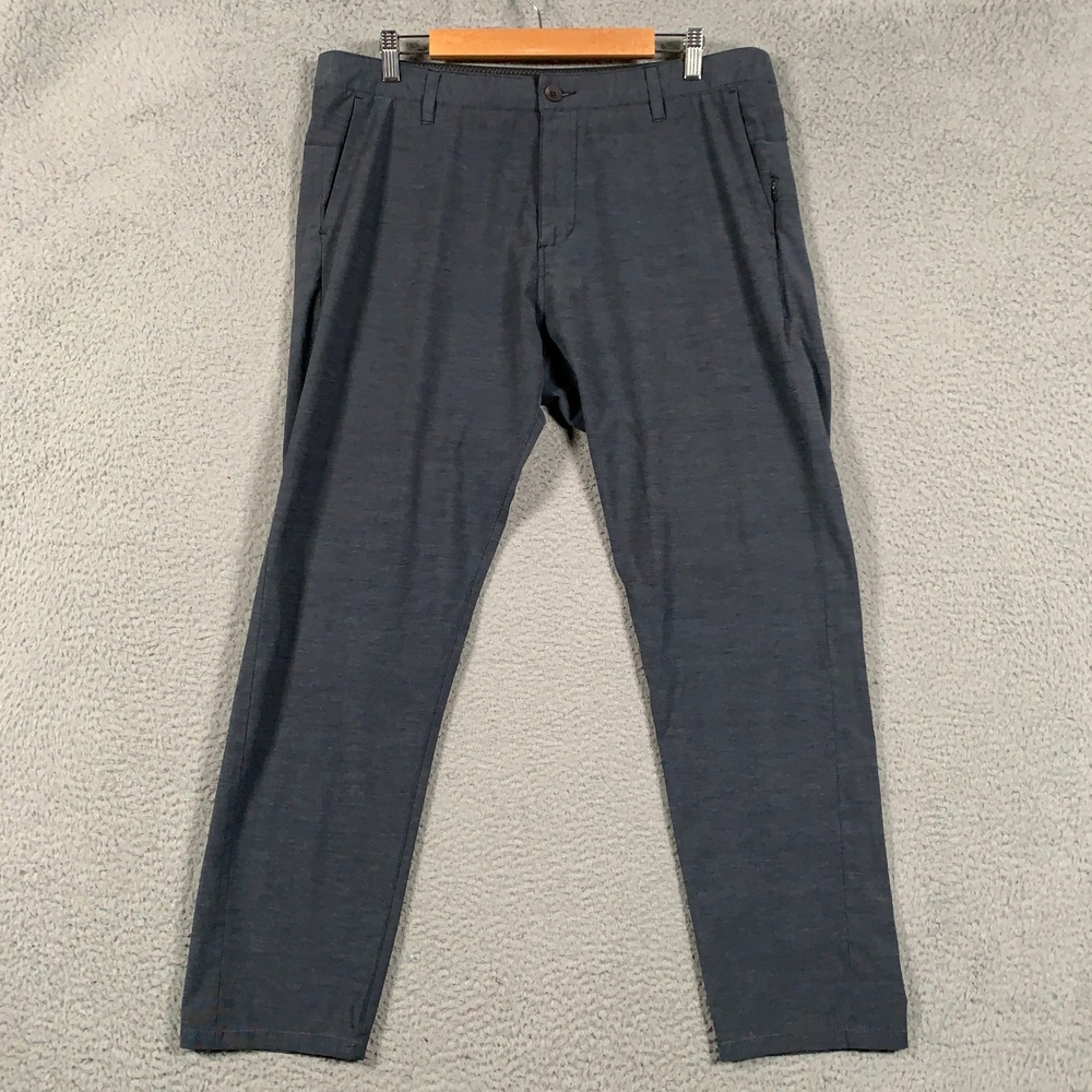 Vuori Aim Pant Mens 36 x 29 Grey/Blue Performance Stretch Chino Outdoor Trousers